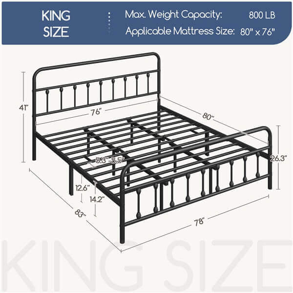 Classic Full Size Iron Platform Bed