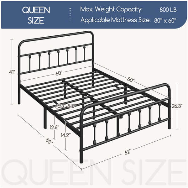 Classic Full Size Iron Platform Bed
