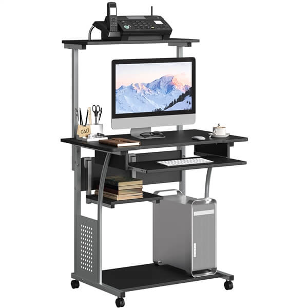 3-Tier Rolling Computer Desk