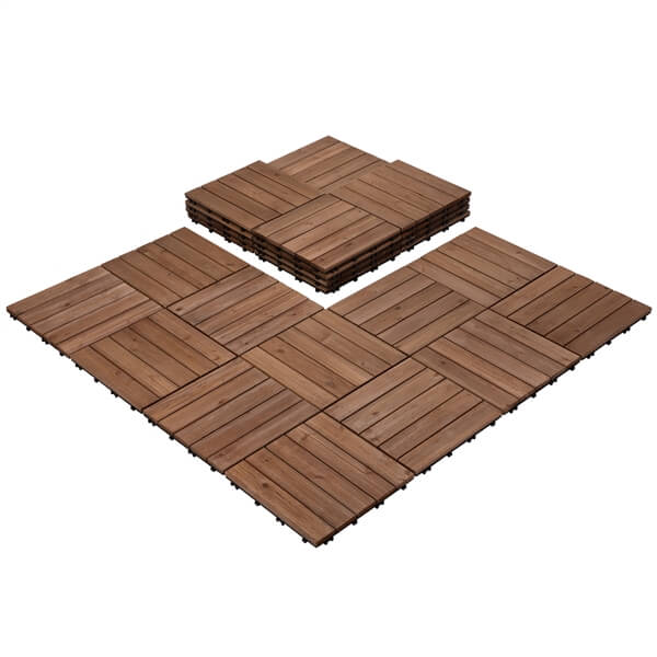 Pack of 27 Acacia Wood Flooring Tiles