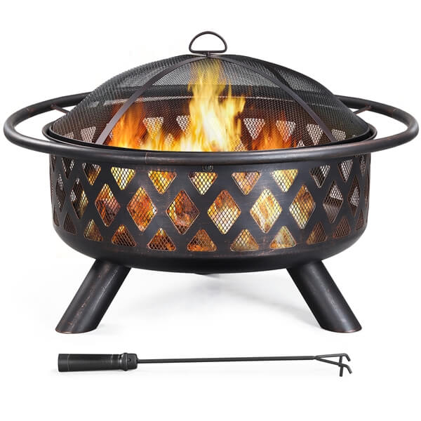 Topeakmart Fire Pit 36in Outdoor Wood