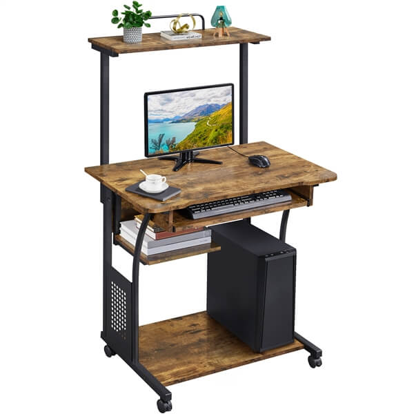 3-Tier Rolling Computer Desk