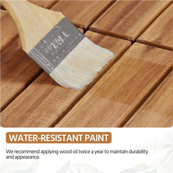 Pack of 27 Wood Flooring Tiles, Waterproof Acacia Wood