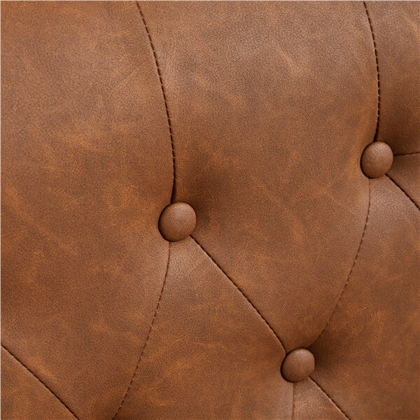 Button-Tufted PU Leather Accent Armchair Reading Chair
