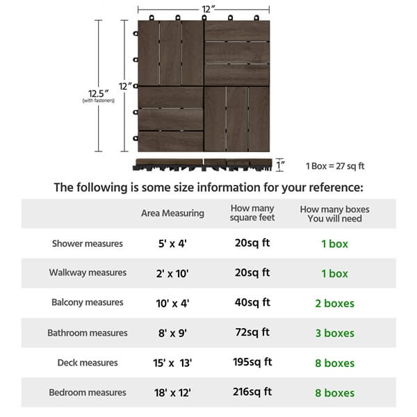 Pack of 27 Interlocking Deck Tiles