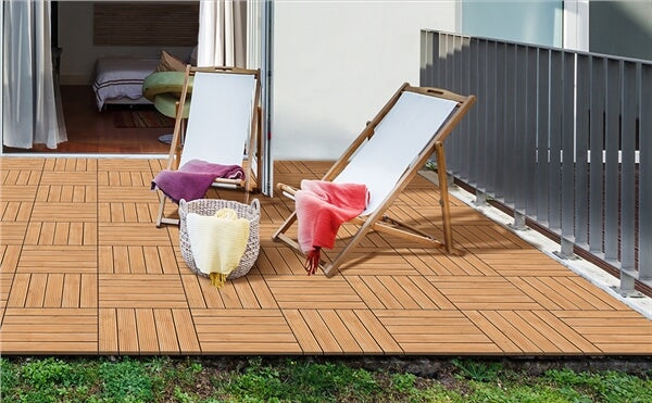 Topeakmart Pack of 27 Wood Flooring Tiles