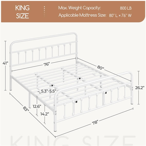 Classic Full Size Iron Platform Bed