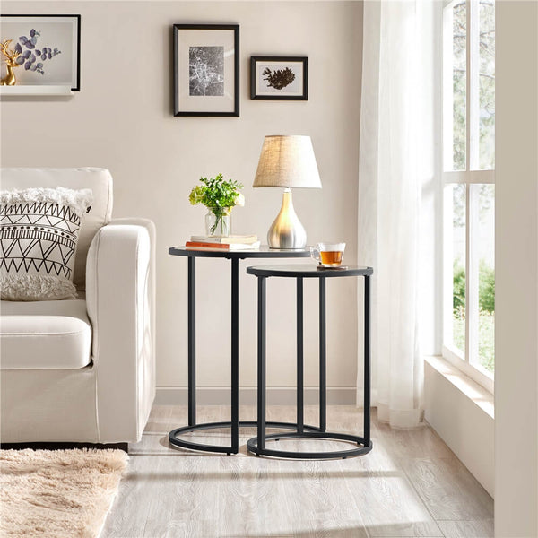Set of 2 Round Nesting End Tables