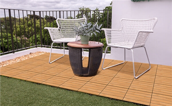 Topeakmart Pack of 27 Wood Flooring Tiles