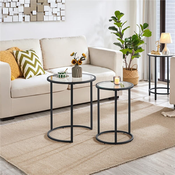 Set of 2 Round Nesting End Tables