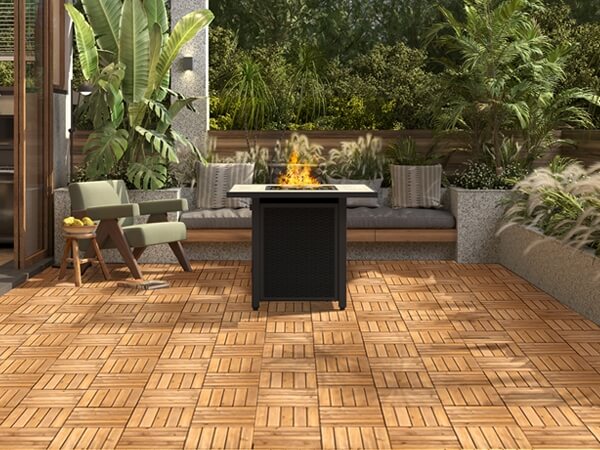 Topeakmart Pack of 27 Wood Flooring Tiles
