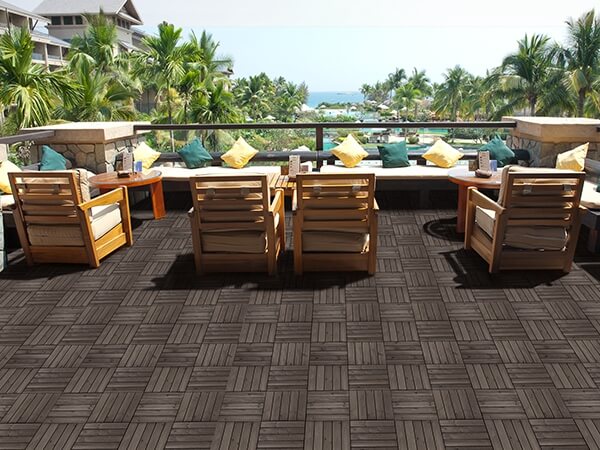 Topeakmart Pack of 27 Wood Flooring Tiles Interlocking Wood Tiles