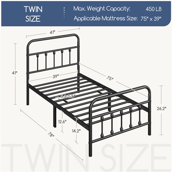 Classic Full Size Iron Platform Bed