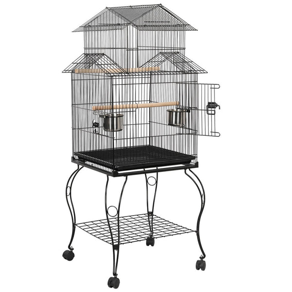 55-inch Rolling Bird Cage Triple Roof